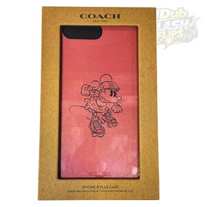 NEW COACH x DISNEY Minnie Vintage Pink Rollerskate iPhone 8 7 6s Plus Case 34715